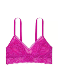 Шикарный кружевной комплект белья Victoria's Secret бралетт и трусики бикини 1159841338 (Розовый L)
