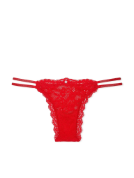 Шикарный комплект белья Victoria's Secret лиф триангл и трусики бразильяна со стразами 1159841461 (Красный L)