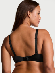 Шикарный комплект белья со стразами Victoria's Secret бюст Push-Up и трусики тонг 1159841625 (Черный 32C/S)