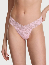 Кружевной комплект белья Victoria's Secret лиф Push-Up с пайетками и трусики тонг 1159841720 (Розовый 36B/M)
