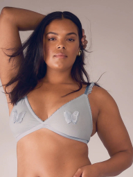 Комплект белья Victoria's Secret бралетт триангл и трусики тонг 1159841923 (Голубой L)