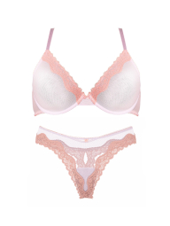 Комплект белья Victoria's Secret бюст и трусики тонг 1159842037 (Оранжевый 34B/S)