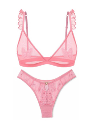 Комплект белья Victoria's Secret бралетт триангл и трусики бразильяны 1159842082 (Розовый XL)