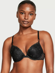 Шикарный комплект Victoria's Secret бюстгальтер и трусики хипхаггеры 1159844903 (Черный 32C/S)