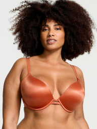 Гладкий комплект білизни Victoria's Secret погруддя Push-Up та трусики чики 1159845539 (Коричневий 34A/S)