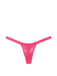 Кружевной комплект белья Victoria's Secret Pink корсетный топ и трусики тонг со стразами 1159846726 (Розовый XL)