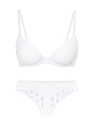 Комплект білизни Victoria's Secret погруддя Push Up та трусики тонг 1159846804 (Білий 34A/S)