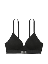 Жіночий комплект білизни зі стразами Victoria's Secret ліф та трусики тонг 1159847496 (Чорний 34A/S)