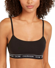 Женский комплект Calvin Klein бюст-топ и трусики тонг 1159847843 (Черный XS)