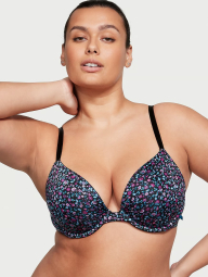 Комплект білизни Victoria's Secret погруддя Push Up та трусики тонг 1159848422 (Чорний 32B/XS)