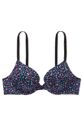 Комплект білизни Victoria's Secret погруддя Push Up та трусики тонг 1159848422 (Чорний 32B/XS)