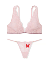 Шикарный комплект белья Victoria's Secret лиф и трусики стринги 1159849470 (Розовый XXL)