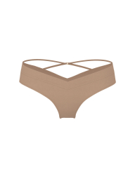 Комплект белья Victoria's Secret бюст Push-Up и трусики тонг 1159850388 (Бежевый 32A/XS)