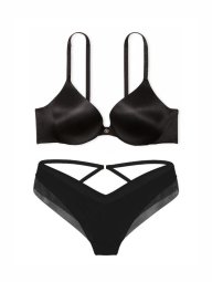 Комплект белья Victoria's Secret бюст Push-Up и трусики чики 1159850521 (Черный 32A/XS)