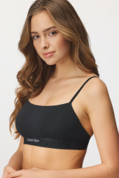 Женский комплект белья Calvin Klein бюст и трусики тонг 1159850741 (Черный XS)