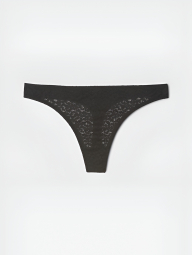 Женский кружевной комплект белья GAP лиф и трусики тонг 1159850758 (Черный 38C/XL)