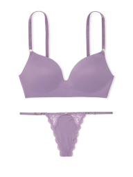 Жіночий комплект білизни Victoria's Secret ліф Push-up та трусики стрінги 1159850770 (Бэзовий 34B/S)