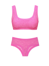 Роскошный кружевной комплект Victoria's Secret бралетт и трусики чики 1159851667 (Розовый M)