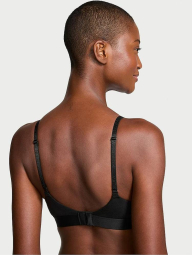 Жіночий комплект білизни зі стразами Victoria's Secret ліф та трусики тонг 1159851707 (Чорний 40C/XL)