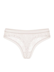 Мереживний комплект білизни Victoria's Secret ліф та трусики тонг 1159852352 (Молочний 34C/S)