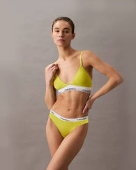 Женский комплект белья Calvin Klein лиф триангл и трусики тонг 1159852614 (Салатовый M)