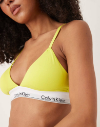 Женский комплект белья Calvin Klein лиф триангл и трусики тонг 1159852613 (Салатовый S)