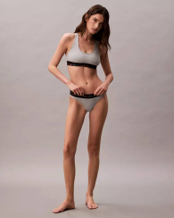 Женский комплект Calvin Klein топ и трусики тонг 1159852621 (Серый S)