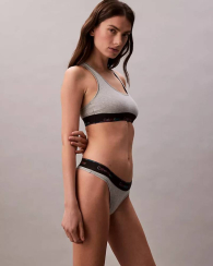 Женский комплект Calvin Klein топ и трусики тонг 1159852622 (Серый M)