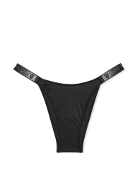 Комплект белья со стразами Victoria's Secret бюст Push-up и трусики бразильяны 1159852706 (Черный 34A/M)