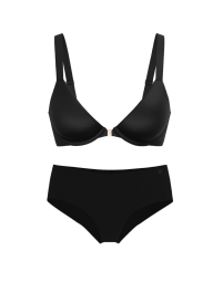 Жіночий комплект білизни Victoria's Secret бюстгальтер і безшовні трусики 1159853574 (Чорний 34A/S)