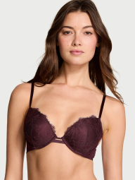Кружевной комплект Victoria's Secret бюст Push-Up и трусики стринги 1159853777 (Бордовый 34A/M)