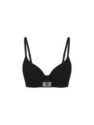 Комплект білизни зі стразами Victoria's Secret погруддя Push-Up та трусики тонг 1159854231 (Чорний 34C/S)