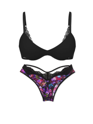 Гладкий комплект з мереживом Victoria's Secret погруддя Push-Up і трусики бразилії 1159856129 (Різні кольори 32B/XS)