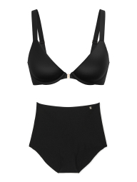 Женский комплект белья Victoria's Secret бюстгальтер и бесшовные трусики брифы 1159858228 (Черный 34A/S)