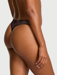 Комплект білизни Victoria's Secret погруддя Push-Up та трусики тонг 1159858325 (Чорний 32B/XS)