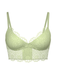 Ажурний комплект білизни Victoria's Secret погруддя Push-Up та трусики тонг 1159858351 (Салатовий 32B/XS)