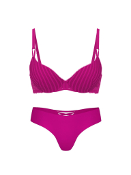 Комплект білизни Victoria's Secret погруддя Push-Up та безшовні трусики тонг 1159858386 (Рожевий 34B/S)