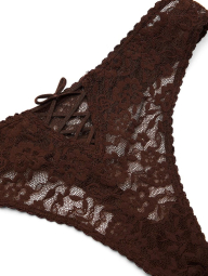 Мереживний комплект білизни Victoria's Secret погруддя та трусики тонг 1159858445 (Коричневий 36D/L)