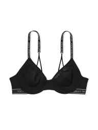 Женский комплект белья Victoria's Secret лиф и трусики тонг 1159859104 (Черный 34C/M)