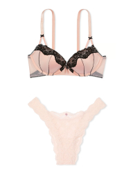 Комплект белья Victoria's Secret бюст Push-Up и трусики бразильяны 1159859249 (Розовый 36B/M)