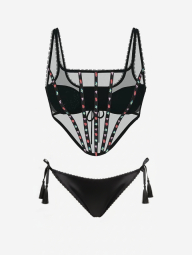 Комплект белья Victoria's Secret корсетный топ и трусики бикини 1159859347 (Черный M)