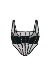 Комплект белья Victoria's Secret корсетный топ и трусики бикини 1159859348 (Черный L)