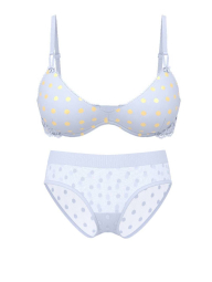 Сітчастий комплект білизни Victoria's Secret Push-Up бюст та трусики хіпхагери 1159859439 (Блакитний 38C/L)