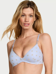 Сітчастий комплект білизни Victoria's Secret Push-Up бюст та трусики хіпхагери 1159859439 (Блакитний 38C/L)