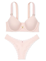 Комплект белья Victoria's Secret бюстгальтер и трусики бразильяны 1159859504 (Розовый 32C/XS)