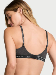 Женский комплект белья Victoria's Secret лиф и трусики хипхаггеры 1159859517 (Черный/Серый 36C/L)