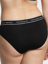 Женский комплект белья Victoria's Secret лиф и трусики хипхаггеры 1159859517 (Черный/Серый 36C/L)