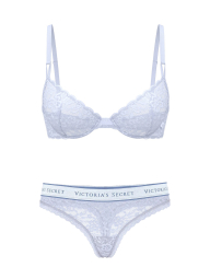Кружевной комплект белья Victoria's Secret бюст и трусики тонг 1159859555 (Сиреневый 38C/L)