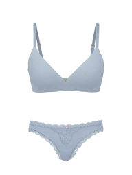 Комплект белья Victoria's Secret бюстгальтер Push-Up и трусики тонг 1159859596 (Голубой 38D/L)