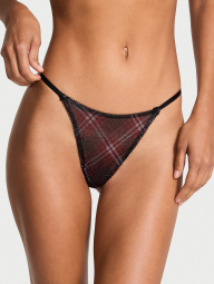 Комплект білизни Victoria's Secret погруддя Push-Up та трусики тонг 1159859605 (Чорний 40D/XL)